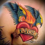 татуировка мама # 274 - уникална версия на модела, която може да се използва добре за преразглеждане и прилагане като татуировка майка и син