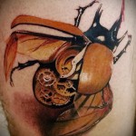 Rovartetoválás - bogár, fogaskerekekkel