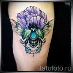 Rovartetoválás - Bogár és fényes virág