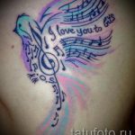 Tattoo -Notizen und Vögel - Fotografije des fergen Tätowierung auf 02082016 1072 tatufoto.ru