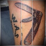 összecsukható kés tetoválás (turista)