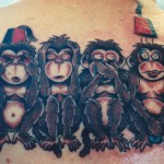 Majom tetoválás - 4 lény