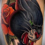 párduc tetoválás - menő old school tetoválás