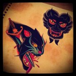 párduc tőr tetoválás