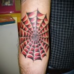 pókháló tetoválás a könyökön