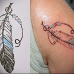 toll és gyöngyök - vázlat + tetoválás toll fotó