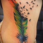 színes toll és madarak - tetoválás toll fotó