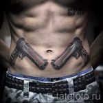 tetováló pisztolyok a gyomorban - fotó a kész tetoválásról 01092016 6192 tatufoto.ru