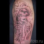 koponya fegyvertetoválással - fotó a kész tetoválásról 01092016 7215 tatufoto.ru