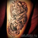 tetováló pisztoly rózsákkal - fotó a kész tetoválásról 01092016 16149 tatufoto.ru