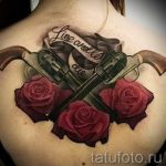 tetováló pisztoly rózsákkal - fotó a kész tetoválásról 01092016 17150 tatufoto.ru