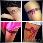 Fotó egy harisnyakötő tetoválás íjakkal - a lehetőségek választéka