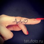pulzus tetoválás az ujján - példa a kész tetoválásra 2