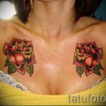rózsa tetoválás a mellkason - fotó opció 15122015 № 4