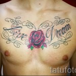 rózsa tetoválás a mellkason - fotó opció 15122015 № 10