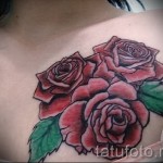 rózsa tetoválás a mellkason - fotó opció 15122015 № 12