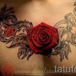 rózsa tetoválás a mellkason - fotó opció 15122015 № 13