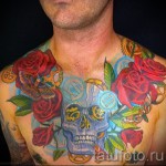 rózsa tetoválás a mellkason - fotó opció 15122015 № 19