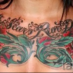 rózsa tetoválás a mellkason - fotó opció 15122015 № 24