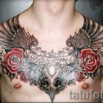 rózsa tetoválás a mellkason - fotó opció 15122015 № 25