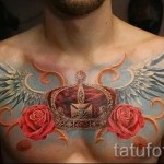 rózsa tetoválás a mellkason - fotó opció 15122015 № 27
