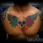 rózsa tetoválás a mellkason - fotó opció 15122015 № 29