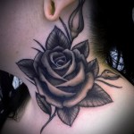 rózsa tetoválás a nyakon - fotó opció 15122015 -ből, 4. sz