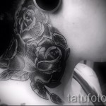 rózsa tetoválás a nyakon - fotó opció 15122015 № 8