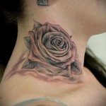 rózsa tetoválás a nyakon - fotó opció 15122015 № 13