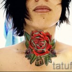 rózsa tetoválás a nyakon - fotó opció 15122015 № 19