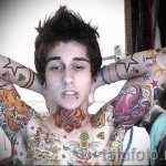 rózsa tetoválás a nyakon - fotó opció 15122015 № 26