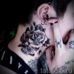 rózsa tetoválás a nyakon - fotó opció 15122015 № 30