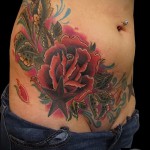 rózsa tetoválás a gyomorban - fotó opció 15122015 № 6