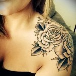rózsa tetoválás a vállán - fotó opció 15122015 № 3