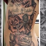 rózsa tetoválás a bordákon - fotó opció 15122015 № 6