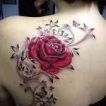 rózsás tetoválás a hátulján - fotó opció 15122015 № 9