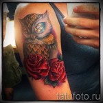 bagoly tetoválás rózsákkal - fotó opció 15122015 № 2
