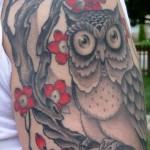 bagoly tetoválás rózsákkal - fotó opció 15122015 № 4