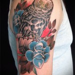 bagoly tetoválás rózsákkal - fotó opció 15122015 № 7