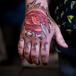 Rose Tattoo auf der Hand - Foto -Option aus dem Nummer 15122015 12