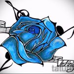 kék rózsa tetoválás vázlata - jól néz ki az 5. kép