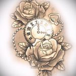 karóra és rózsa tetoválás minták 1