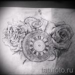 Rose tatouage croquis noir et blanc 1