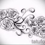 rózsatetoválás vázlat a combon - jól néz ki a 3. kép