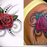 rózsatetoválás vázlat a combon - jól nézzen ki 6. kép