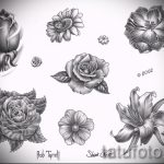 rózsa tetoválás vázlata a vállán 1