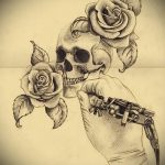 rózsatetoválás vázlat a kezén - jól néz ki a 4. kép