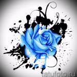 kék rózsa tetoválás vázlata - jól néz ki a 2. kép