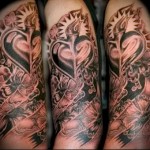 كم الوشم القلب واللهب