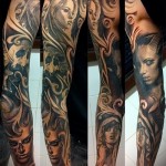 كم الوشم - جماجم وصور الفتيات